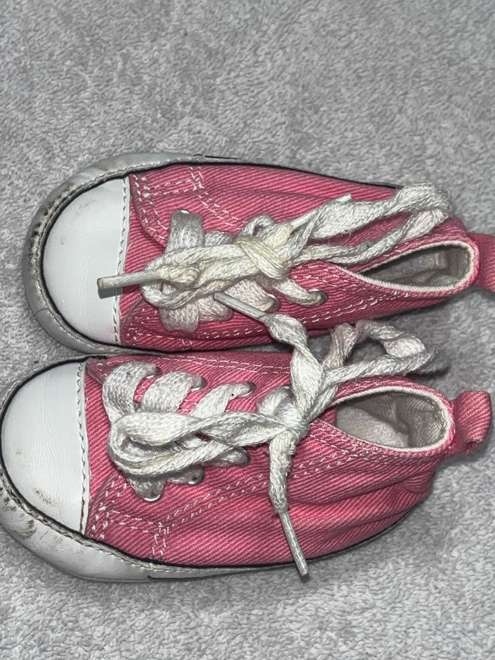Converse Pink Canvas Kids Sneakers with White Toe
